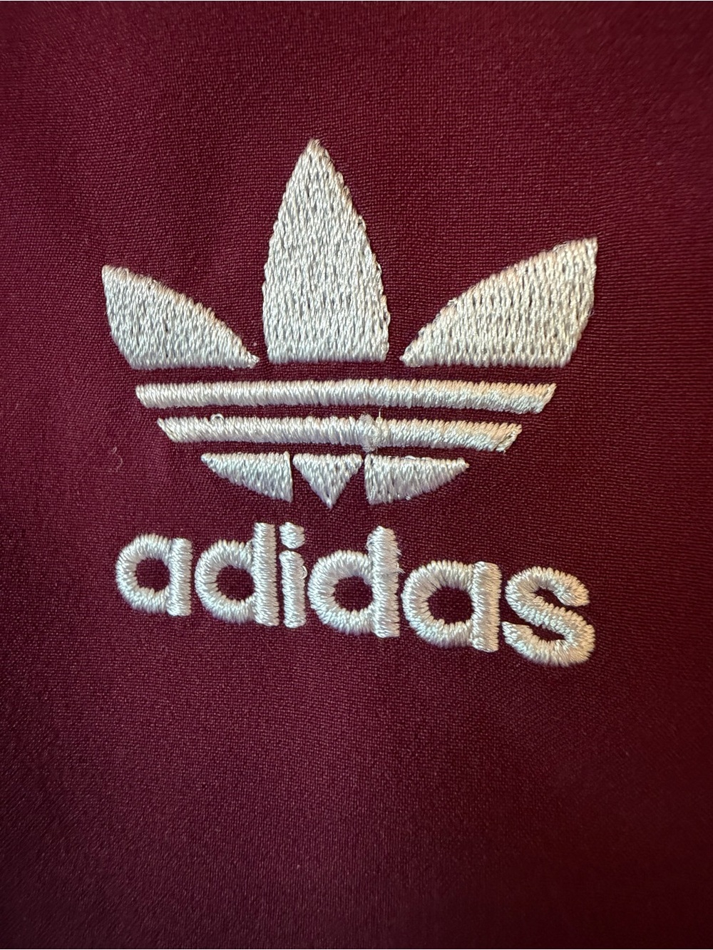 adidas Originals Burgundy Track Jacket with White Stripes - Picture 2 of 8